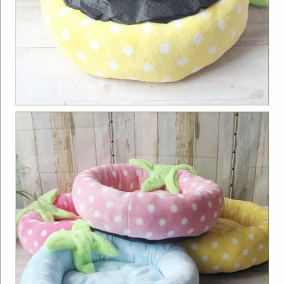 🌸HP💖 Dog bed strawberry cute cat pet cushion light pink - Picture 2 of 2